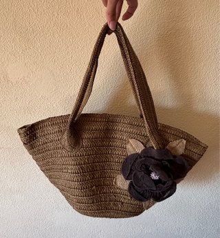 Conjunto bolso y sombrero rafia boho