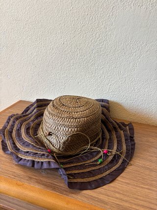Conjunto bolso y sombrero rafia boho