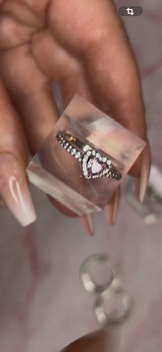 Conjunto Pandora Corazón Rosa Plata