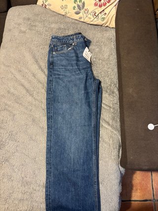Pantalón vaquero Zara ancho azul