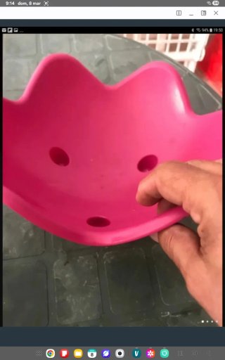 Frutero rosa de resina