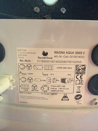 Saunier Duval MAGNA AQUA 300/2 C Aerotermio 300l