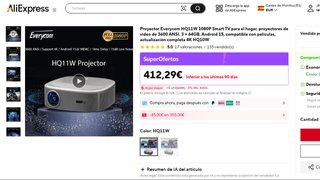PROYECTOR EVERYCOM HQ11W ANDROID 15 "UN SOLO USO"