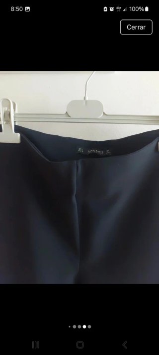 Pantalón negro Zara fiesta perlas L