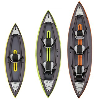 Kayak hinchable de travesía Itiwit 100 2 o 3 plazas naranja