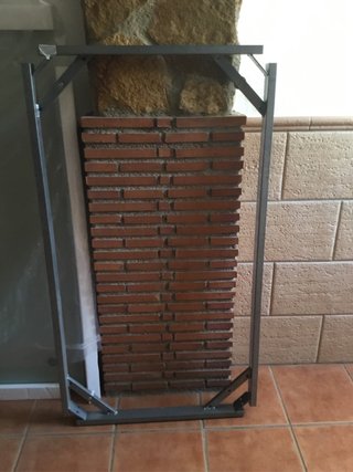 Mesa de exterior cristal y metal gris