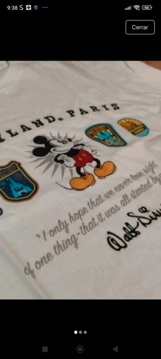 Camiseta Disney Disneyland Paris Talla M