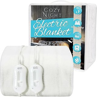 Cozy Night Superking Electric Blanket, Size 182 x 200 cm, Soft Fitted Mattress Cover, Quick Adjust C