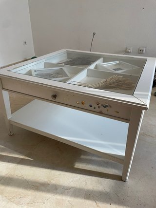 Mesa centro cristal madera LIATORP Ikea