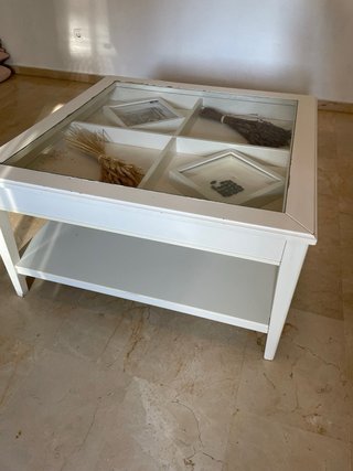 Mesa centro cristal madera LIATORP Ikea