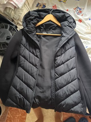 Campera Zara T M Negra