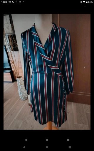 Vestido satinado rayas multicolor