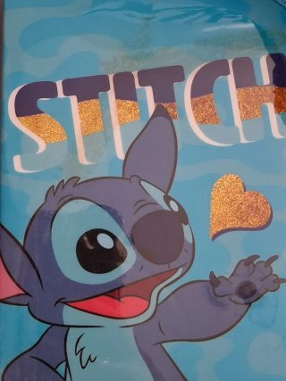 Estuche Stitch Disney Azul y Dorado