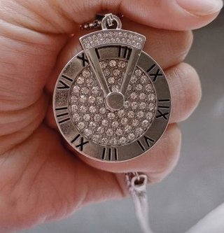 Collar colgante reloj números romanos