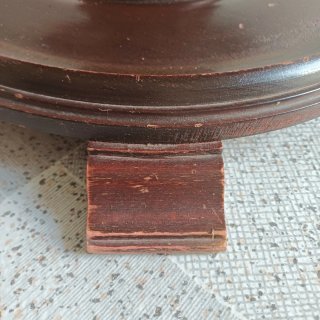 Mesa auxiliar mármol y madera antigua