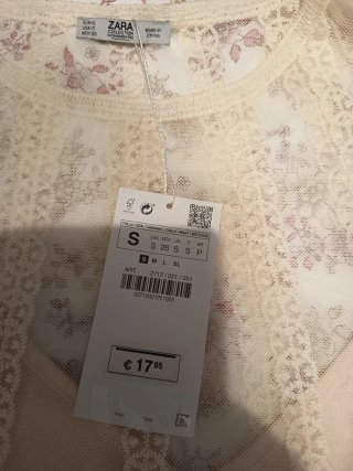 Top Zara Transparente Encaje Talla S