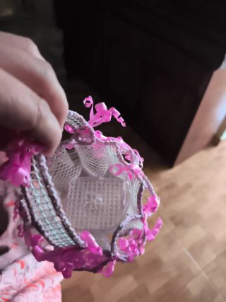Cestita decorada rosa y blanca