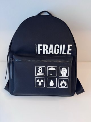 Longchamp Demenage Le Pliage FRAGILE zaino nero