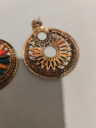 Orecchini cerchio metallo multicolor