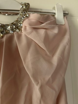 Abito da sera rosa scollo americano