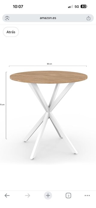 Mesa de comedor/cocina madera y blanca A recoger