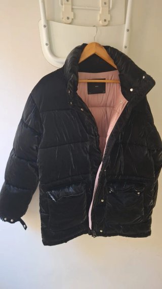 Anorak Mango Charol Negro Talla M