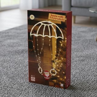 Babbo Natale con Paracadute LED Bianco Caldo 83
