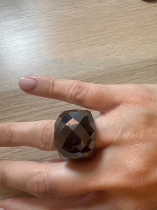 Anillo Swarovski Negro y Gris. Talla 55