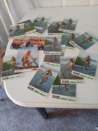 Fotos KAS y BIC ciclistas años 70 firmadas origina