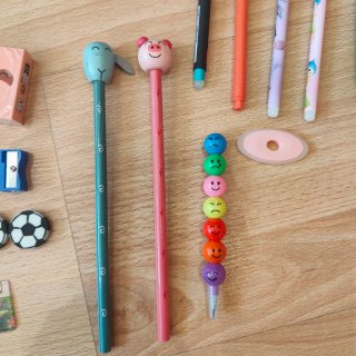 Lote papelería kawaii y escolar