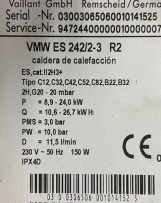 REPUESTOS DE CALDERA VAILLANT 242/2-3 R2