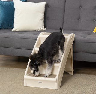 Escalera para perros plegable beige