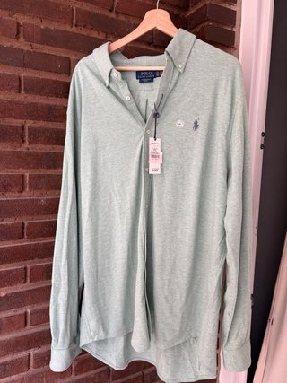Polo Ralph Lauren manga larga verde Talla XXL