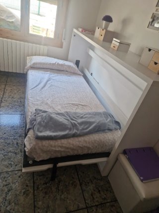 Cama abatible blanca 90 cm