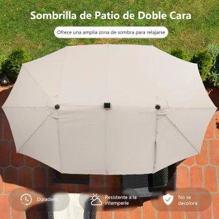 Sombrilla doble COSTWAY NP13260DE-BE 460×285 LED