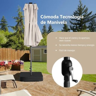 Sombrilla doble COSTWAY NP13260DE-BE 460×285 LED