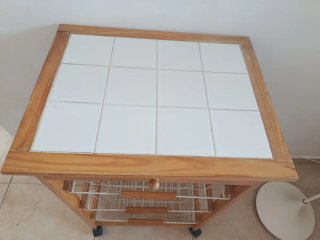Carro de cocina madera marrón 47x37x76