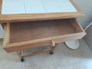 Carro de cocina madera marrón 47x37x76