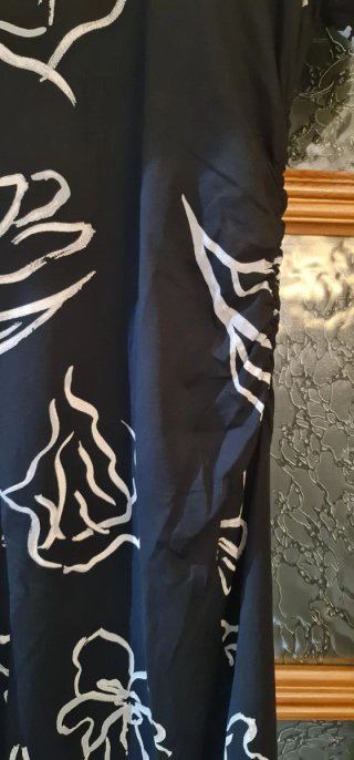 Vestido Desigual Negro Estampado ,blanco y negro.