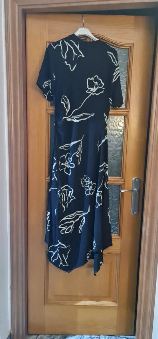 Vestido Desigual Negro Estampado ,blanco y negro.