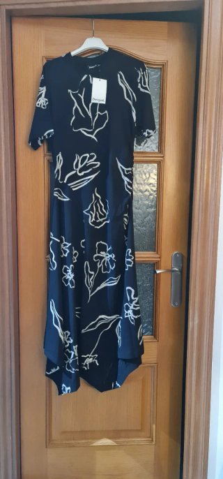 Vestido Desigual Negro Estampado ,blanco y negro.