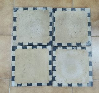 Baldosa Mosaico Hidráulico, incrustada, y barro