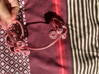 Tocado rosa celebraciones hecho a mano