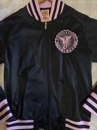 Chaqueta Grimey Track Jacket Negra y Rosa