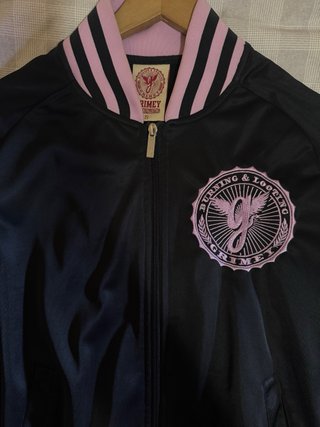 Chaqueta Grimey Track Jacket Negra y Rosa