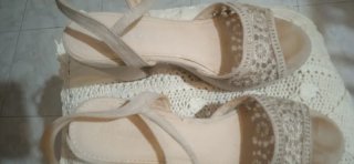 Sandali estivi donna beige 37 zeppa