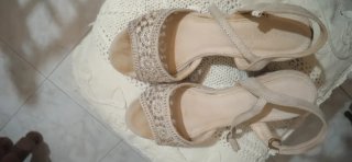 Sandali estivi donna beige 37 zeppa