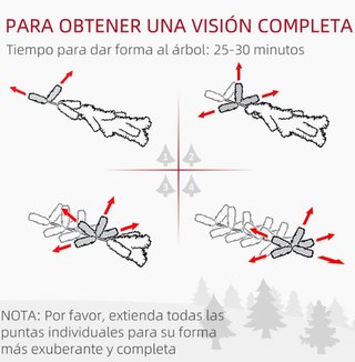 Árbol Navidad Artificial Nieve 180cm 50 Piñas