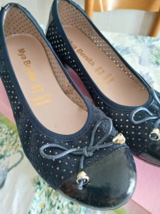 Ballerine donna blu con fiocco