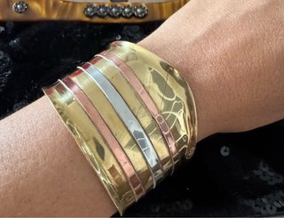 Brazalete ancho vintage tricolor (años 70/80).